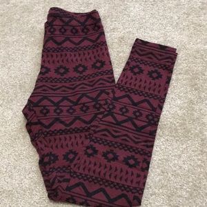 Red Aztec Leggings